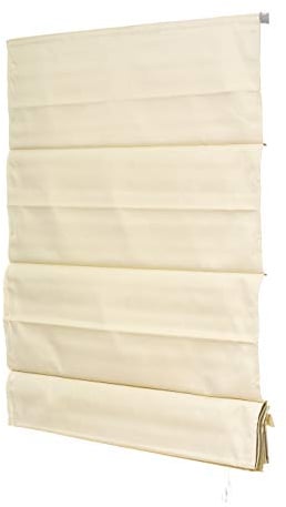 Ventanara® Raffrollo Raffgardine verdunkelnd Faltrollo raumverdunkelnd Blickdicht Thermorollo Sichtschutz (120 x 220 cm, Creme)