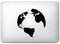 Anakiss Sticker pour Macbook Globe Carte du Monde Noir Taille Unique