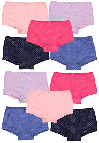 TupTam Unterhosen Mädchen 10er Pack Größe 92-170 – Bequeme Unterwäsche für Mädchen aus Baumwolle, Farbe: Farbenmix 5, Größe: 104-110