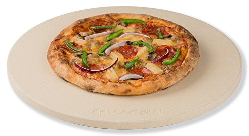 ROCKSHEAT 36 x 1.5 cm 14.2 Round Pizza Stone, Cordierite Pizza Stone for Oven Grill BBQ, Food Grade Baking Stone for Pizza and Bread, Outdoor Pizza Accessories for Grilling