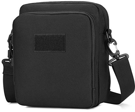 HUNTVP Taktische Umhängetasche Militär Schultertasche Wasserdicht Messenger Bag Molle Zubehör Tasche für Herren Arbeit Business Outdoor, Schwarz