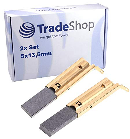 2x Kohlebürsten für viele Zanker, Zanussi, Merloni, Indesit, Hanseatic, Brandt, Crolls, Eudora, Hiemark, Lynx Waschmaschinen/Motorkohlen 5x13,5mm