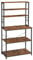 VASAGLE Küchenregal, Standregal, Mikrowellen-Regal, stehend, 6 Ablagen, 6 Haken, Stahlrahmen, Industrie-Design, 40 x 80 x 167 cm, vintagebraun-tintenschwarz KKS019B01