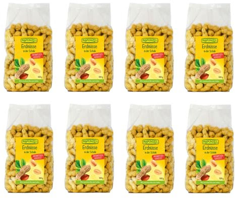 Rapunzel - Erdnüsse in der Schale geröstet - 0,5 kg - 8er Pack