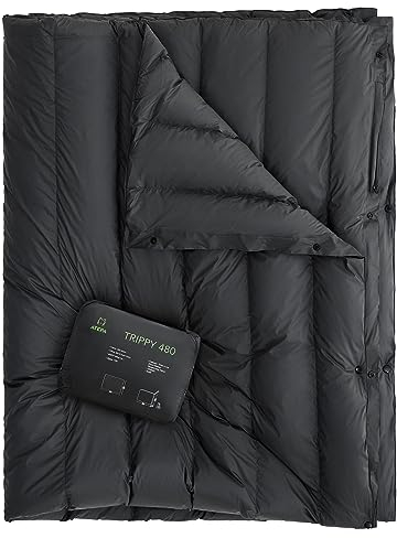 ATEPA Daunen Reisedecke Campingdecke warm Winter wasserabweisend mit Daunenfüllung für Haus, Flugzeugreisen, Camping 175X135cm