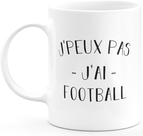 quotedazur - Mug Je Peux Pas J'ai Football - Blanc/Céramique