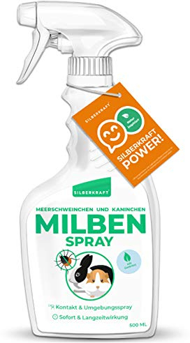 Silberkraft Milbenspray 500 ml – Milbenabwehr für Hamster, Meerschweinchen & Nager - Repellent mit Geraniol - Spray für Fell & Käfig - Sofort- & Langzeiteffekt