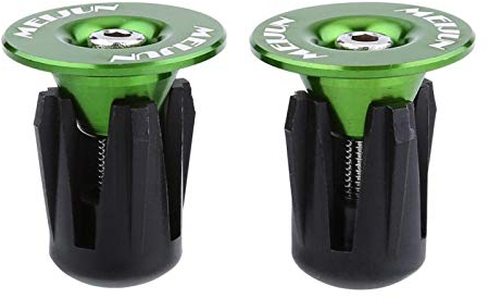 Alomejor 2 Stück Fahrrad Lenker Endstopfen Bunte Aluminiumlegierung Bike Bar Grip Plug Fahrradlenker Endkappen für Mountainbike Rennrad(Grün)