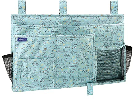 Surblue Nachttisch Caddy Hängebett Organizer Aufbewahrungstasche Tasche für Etagen-und Krankenhausbetten, Studentenwohnheime, Babybettgitter, Lager (8 Taschen), Cartoon
