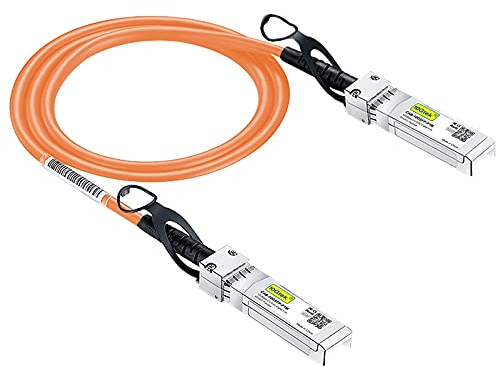 [Orange] 10G SFP+ DAC Kabel 0.5-Meter(1.65ft), Twinax SFP+ Kabel für Cisco SFP-H10GB-CU0.5M, Meraki MA-CBL-TA-0.5M, Ubiquiti UniFi, D-Link, Supermicro, Netgear, Mikrotik, Open Switches