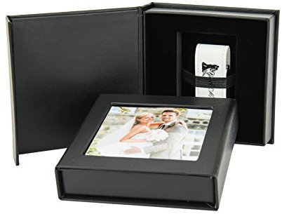 Elegantdisk USB-Stick You&Me mit USB-Box. Hochzeit Design. USB 3.0 (Schwarz, 64, GB)