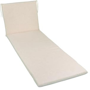 GHIOCUSCINI | Cuscino per Lettino Mare, Colore ECRU' in Tessuto Cotone/Poliestere, Sfoderabile, 52 + 130 x 57 cm, Alto 4 cm, Made in Italy