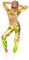 Odizli Jogginganzug Damen Set Glitzer Metallic 70er 80er 90er Jahre Outfit Langarm Kapuzen Bauchfrei Crop Top+Cargohose Jogginghose 2tlg Trainingsanzug Fitness Gym Workout Sportanzug Golden Grün S