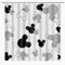 BIYSUC Cortina de Ducha con diseño de Cabeza de ratón en Blanco y Negro, diseño de Dibujos Animados para niños, diseño de Animales, Color Gris, decoración del hogar, Tela de poliéster Impermeable, 72