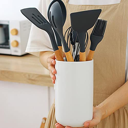 Moderner Küchenutensilienhalter, 17,8 x 10,2 cm, Keramik, Utensilienbehälter für Küchentheke, einfaches Design, Utensilientopf für Küche, Arbeitsplatte, Kochlöffel, Aufbewahrung