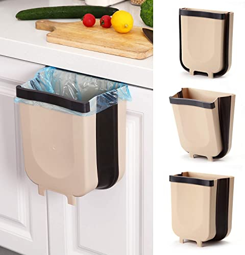 Zusammenklappbarer Mülleimer for Aufhängen – 9 l an der Wand montierter faltbarer Abfalleimer for Küchenschranktür – schnell saubere Theke, Waschbecken, Badezimmer – Wohnmobil, Auto, Camping, faltbare