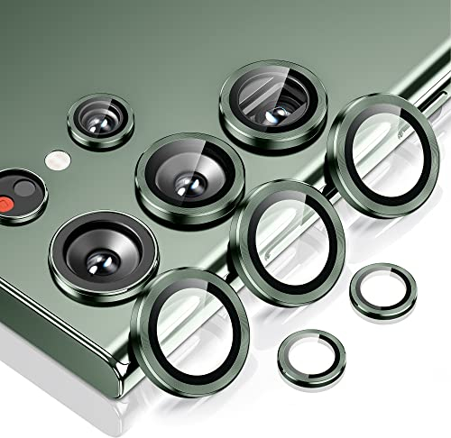 WSKEN for Samsung Galaxy S23 Ultra Camera Lens Protector - [Keep Original Shooting] Shatterproof Ultra HD 9H Tempered Glass Camera Screen Protector Metal Ring Cover Film 5G Accessories Titanium