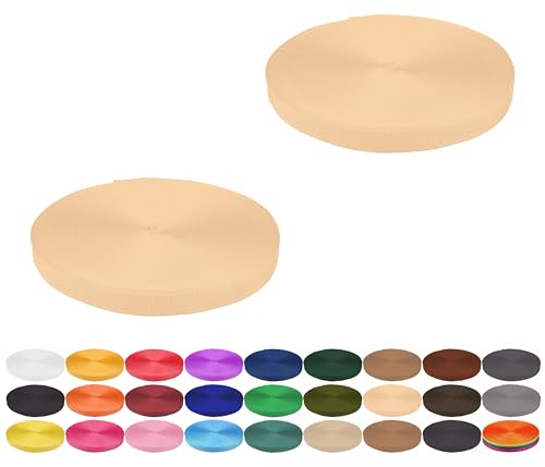 Gurtband 10 Meter aus Polypropylen PP- Gurtband Taschengurtband Breiten 30 mm Hellbeige