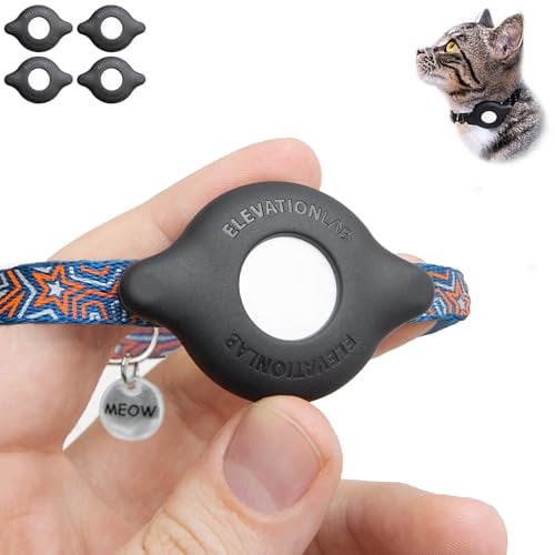 AirTag Katzenhalsbandhalterung (4er-Pack) – TagVault™ – der sichere und kompakte AirTag-Halter für Katzen | baumelt Nicht, auch für kleine Hunde | Elevation Lab