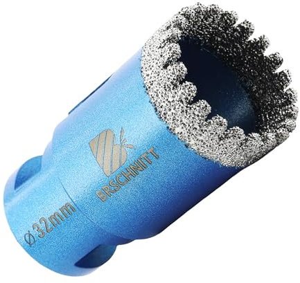 BRSCHNITT Diamond Core Drill Bit 32mm, M14 Vacuum Brazed Diamond Tip for Tile, Porcelain, Ceramic, Marble, Granite Drilling