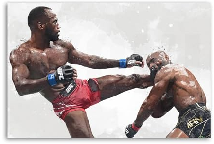 Leon Edwards Kick Knockout Welterweight Champion Leinwand-Kunstposter und Wandkunst, Bilddruck, modernes Familienschlafzimmer, Dekor-Poster, 30 x 45 cm
