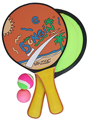ISIGNO Juego de Palas de Playa, Raqueta 2 en 1 para Exteriores Palas para Playa, Tenis, Softball y Pelota de Velcro, Juego para Niños