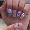 Caiguoer 24 Pcs Ghost Cobweb Halloween Fake Nails Square Short False Nails Press on Nails for Women and Girls (A, One Size)