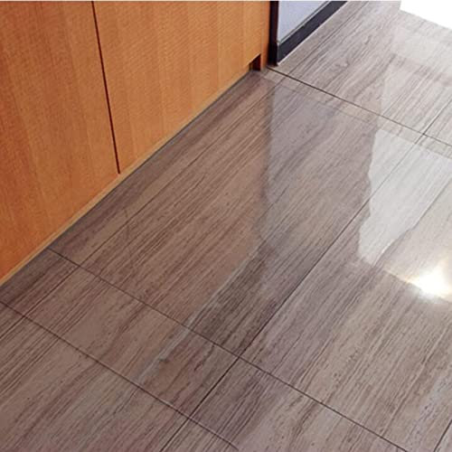 1,5 mm durchsichtiger PVC-Läuferteppich aus Kunststoff für Küche und Esszimmer, durchsichtige PVC-Bodenschutzmatte, transparente rutschfeste Bürostuhlmatte, 60/80/100/120/140 cm breit (Farb