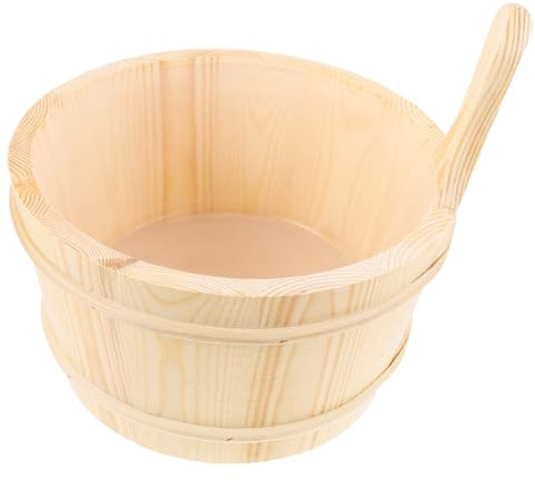 BESPORTBLE Holzfass Saunaeimer Mit Griff Kleines Badeeimer Aus Holz Spa-zubehör Für Sauna Bad Pool Und Dusche Leicht Zu Transportieren Und Langlebig