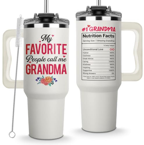 Regalos de Navidad para la abuela – My Favorite People Call Me Grandma Vaso de 40 onzas, tazas de café para abuela, ideas de regalos para abuela, abuela, abuela, Gigi, Mimi, Mamaw – Regalos de