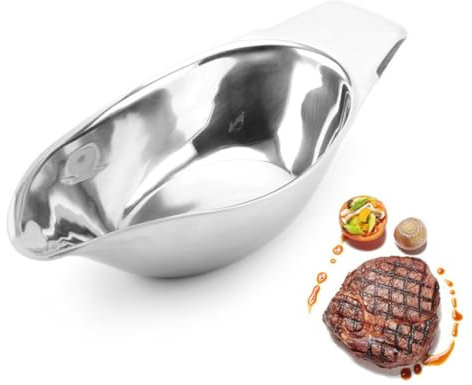Alipis Salsera De Acero Inoxidable Con Asa Para Bistec Recipiente Para Condimentos Salsera Para Hoteles Y Restaurantes