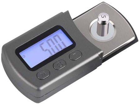 lvifloae LCD Digital Cartridge Turntable Stylus Tracking Force Gauge Scale 0.01g with 5g Calibration Weight Record Accessories Record Player Needle Turntable Accessories