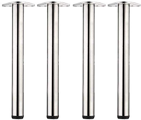 Pieds de table réglables en acier de 90 cm, support argenté pour petit déjeuner, bar, cuisine, plan de travail, robuste et élégant