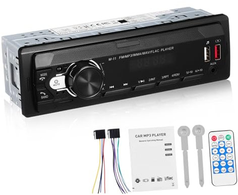 Vaguelly Reproductor De Coche Vintage Compatible Receptor De Audio para Coche y Camión Sistema Estéreo