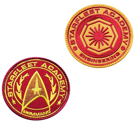 2 Stück kompatibel mit Star Trek Patches Taktische Stickerei Abzeichen Starfleet Academy Hook and Loop Patches für Rucksack,Jacken,Mützen,Taschen,Uniformen,Hemden,Kleidung