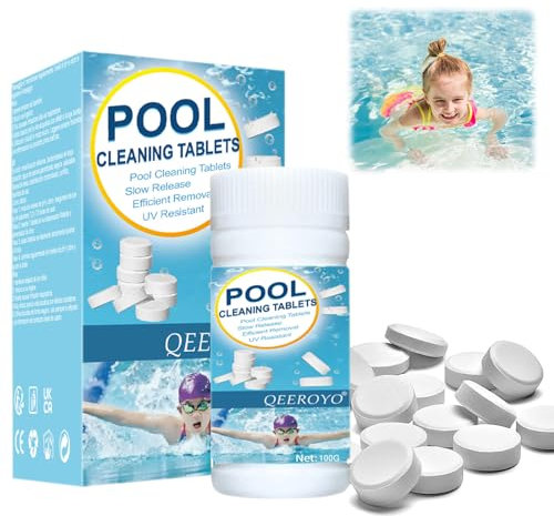 Lot de 100 tablettes de chlore 4 en 1 pour piscine, spa, baignoires