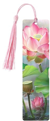 Marque-page imprimé Spirit of the Lotus, marque-pages en métal pour femme, cadeau idéal pour les amateurs de livres, rose