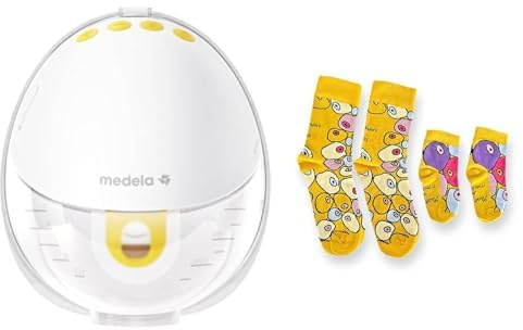 Bundle of Medela Motion InBra Wearable Electric Breast Pump + Medela Matching Mom-Baby Socks