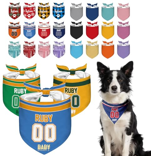Individuelles Hunde-Halstuch mit eigenem Logo & Text – Personalisiertes Dreieckstuch für Hunde & Katzen (Klein, Mittel, Groß)