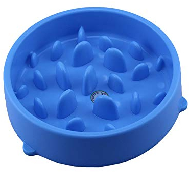 Binnan Comedero con obstáculos, Tazón Plato de Comida para Mascotas Perro Gato, Comida Lenta Cuenco, Comedero Antivoracidad para Perros, Azul