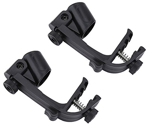 Drum Microphone Clips, 2Pcs Einstellbare Kunststoff Stoßfest Drum Rim Clamp Mikrofon Clip Halter Halterung, Schwarz