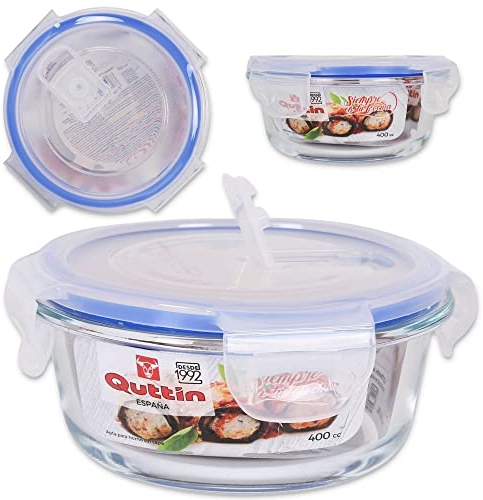 Quttin Fiambrera Redonda con Tapa Hermética, 13.5 cm, Multicolor, Talla Unica