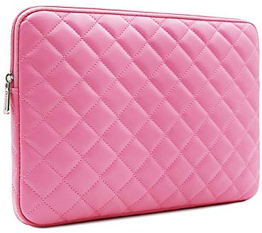 RAINYEAR 11 Pulgadas Funda Protectora para Portátil Cuero Artificial Estilo Diamante Bolsa Blanda Compatible con 11,6 MacBook Chromebook Surface Tablet DELL HP ASUS Laptop Portátiles,Rosa Rojo