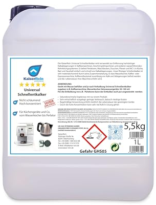 KaiserRein Universal Schnellentkalker im 5L Kanister (Inh.5,5kg) Entlalker Kalklöser extra stark z.B. für Kaffeemaschine, Wasserkocher, Heisswassergeräte, Perlatoren usw.