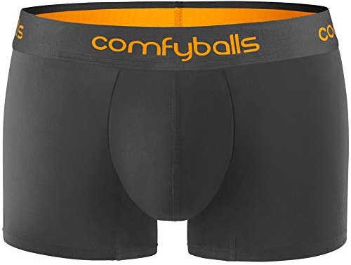 Comfyballs Men's Charcoal Flame Orange Cotton Boxer Shorts