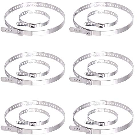 Swpeet Universal-Kofferraumklemmen-Sortiment, 6 Paar, klein, groß, Edelstahl, universell, verstellbar, Antriebswellengelenk, für die meisten Autos, 12 Stück