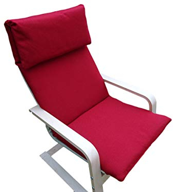 Kissen FÜR SCHAUKELSTUHL Typ Pello oder Poang IKEA. Hergestellt aus hochwertigem Polsterstoff. Sitz 57 x 50 Rücken 57 x 70, 8 cm dick (Rot-2)