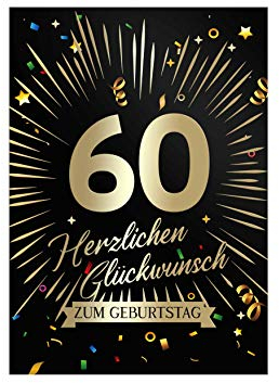 Friendly Fox Geburtstagskarte 60. Geburtstag, 1x Glückwunschkarte zum Geburtstag, DIN A5 Klappkarte Happy Birthday