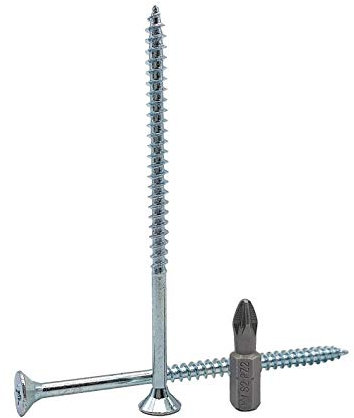 Lot de 50 vis à bois en acier zingué 5,0 x 90 mm avec filetage partiel Pozi-Drive à tête fraisée pour panneaux d'aggloméré (50, 5 x 90 mm)