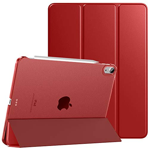 TiMOVO Hülle für iPad Air 11 Zoll (M3/M2-2025/2024), iPad Air 5./4. Generation (2022/2020) 10,9 Zoll Hülle, Schlank Schutzhülle mit Transparenter Rückseite, Auto Schlaf/Aufwach - Rot